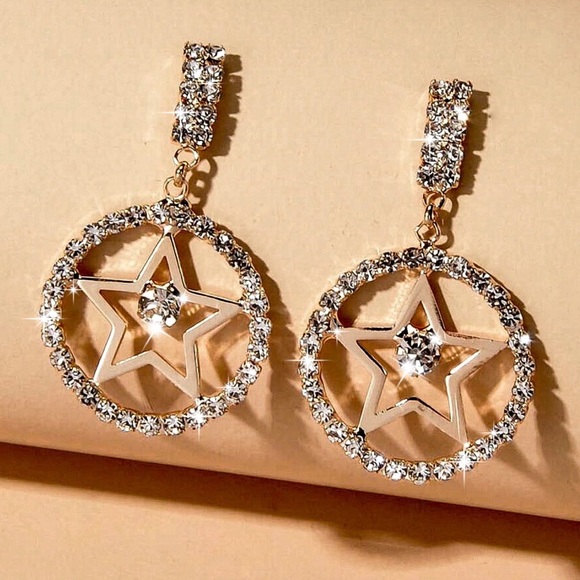 GlitzBlitz Boutique Jewelry - Any 2/$20! Gold/Crystal Circle/Star Stud Earrings